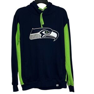 Seattle Seahawks Fanatics PRO LINE Hoodie Navy & Neon Green Size L